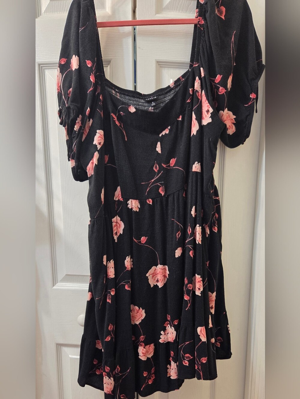 torrid Black Mini Dress with Pink Floral Print